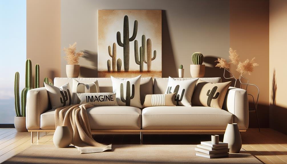 minimalist cactus throw pillows