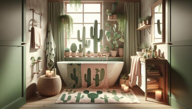 spa bathroom cactus theme