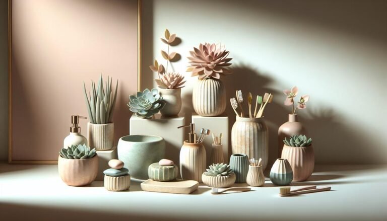 succulent themed spa bathroom accessories