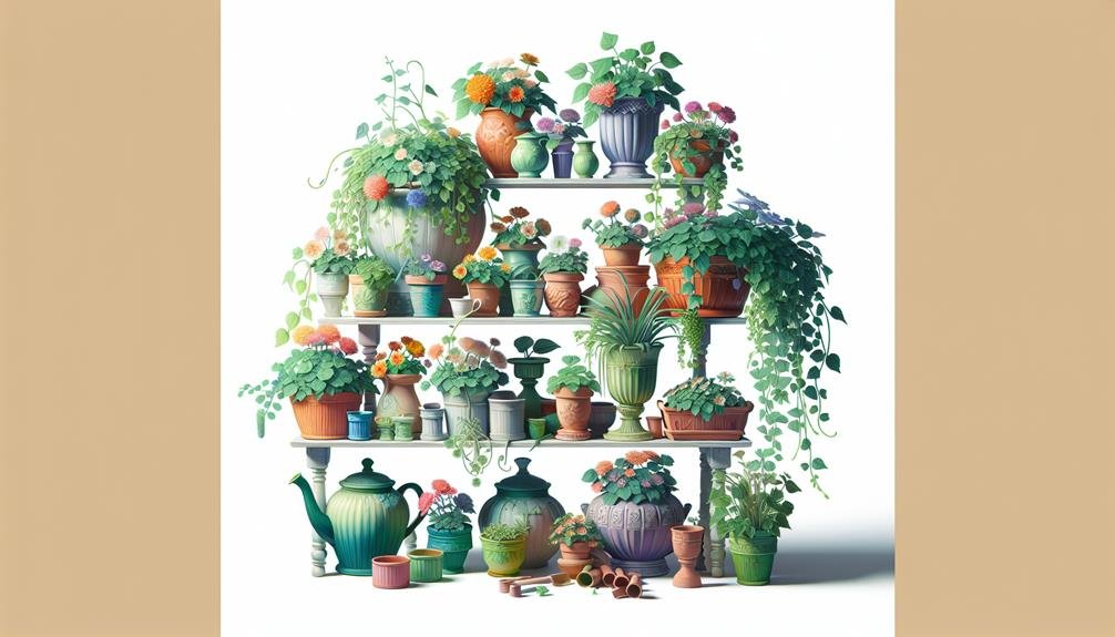 vintage planters for kitchen